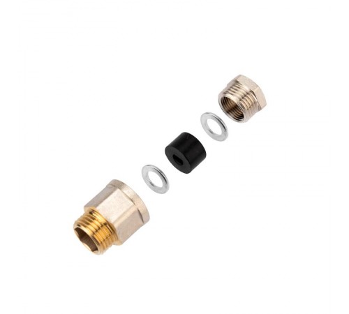 Сальник с резьбой 1/2 для ввода кабеля в трубу, никелированная латунь  51-0610-3  REXANT