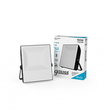 Прожектор светодиодный LED EVO 100W 10000 lm IP65 6500К, IK07, черный 1/6  687511100  Gauss