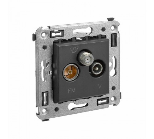 Розетка TV-FM-SAT в стену, "Avanti", "Черный матовый"  4412533  DKC
