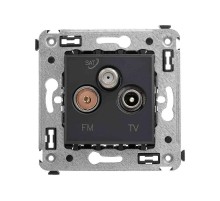 Розетка TV-FM-SAT в стену, "Avanti", "Черный матовый"  4412533  DKC