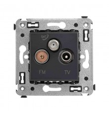 Розетка TV-FM-SAT в стену, "Avanti", "Черный матовый"  4412533  DKC