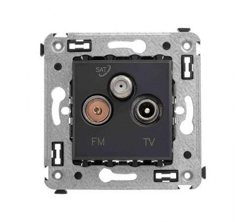 Розетка TV-FM-SAT в стену, "Avanti", "Черный матовый"  4412533  DKC