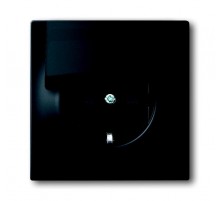 Розетка SCHUKO 16А 250В с крышкой, серия impuls, цвет чёрный бархат  2018-0-1496   2CKA002018A1496  ABB