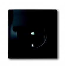 Розетка SCHUKO 16А 250В с крышкой, серия impuls, цвет чёрный бархат  2018-0-1496   2CKA002018A1496  ABB