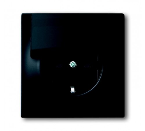 Розетка SCHUKO 16А 250В с крышкой, серия impuls, цвет чёрный бархат  2018-0-1496   2CKA002018A1496  ABB
