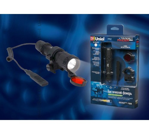 Фонарь-Offroad Premium Тактический "Choosing the tactics 185"  P-GL013-BB Black  алюм, XP-E CREE LED 1 X CR123A в/к, черн  06597  Uniel