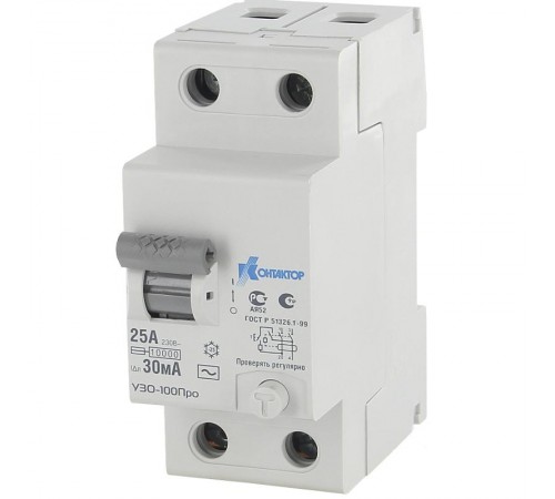 Выключатель дифференциального тока УЗО-100, 2P, 40A, Idn-30mA, тип AC  7000513  Контактор (Legrand)