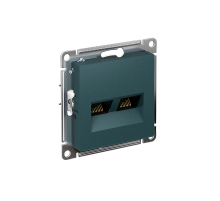 AtlasDesign Изумруд Розетка 2-ая компьютерная RJ45+RJ45, кат.5E, механизм  ATN000885  SE