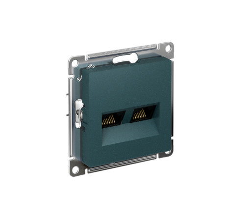 AtlasDesign Изумруд Розетка 2-ая компьютерная RJ45+RJ45, кат.5E, механизм  ATN000885  SE