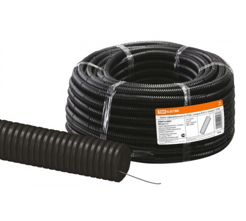 Труба гибкая гофрированная ПНД 63мм с протяжкой легкая (15 м)  SQ0413-0007  TDM