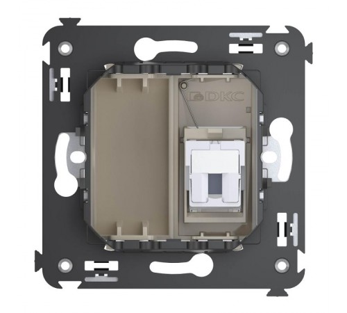 Телефонная розетка RJ-12 в стену одинарная, "Avanti", "Ванильная дымка"  4405313  DKC