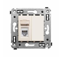 Телефонная розетка RJ-12 в стену одинарная, "Avanti", "Ванильная дымка"  4405313  DKC