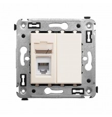 Телефонная розетка RJ-12 в стену одинарная, "Avanti", "Ванильная дымка"  4405313  DKC