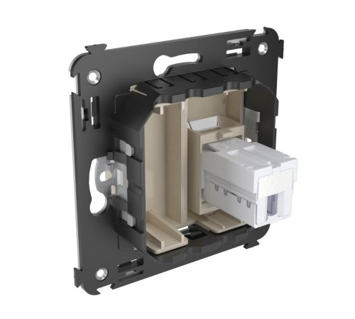 Телефонная розетка RJ-12 в стену одинарная, "Avanti", "Ванильная дымка"  4405313  DKC