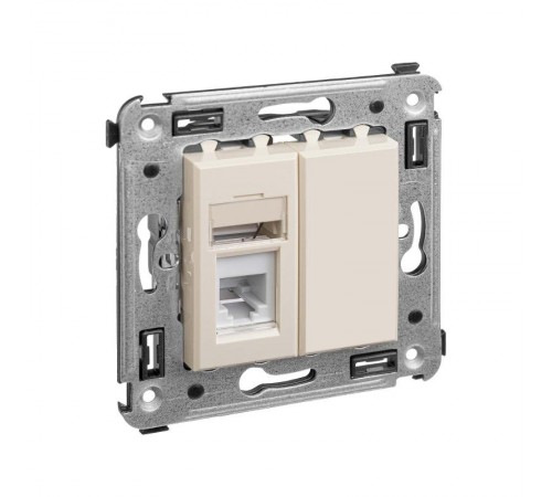 Телефонная розетка RJ-12 в стену одинарная, "Avanti", "Ванильная дымка"  4405313  DKC