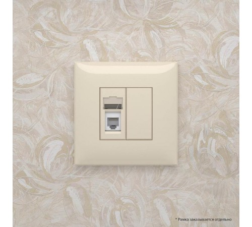 Телефонная розетка RJ-12 в стену одинарная, "Avanti", "Ванильная дымка"  4405313  DKC