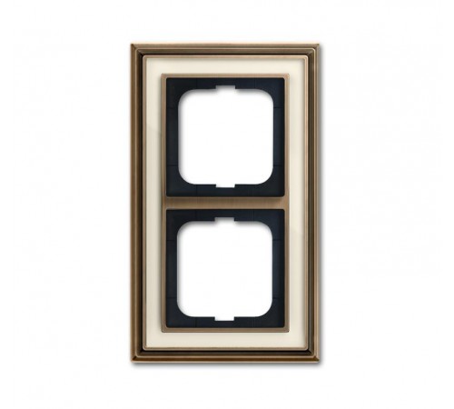 Рамка 2-постовая, серия Династия, Латунь античная, белое стекло  1754-0-4581   2CKA001754A4581  ABB