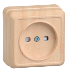 ОКТАВА сосна Розетка 1-местная О/У б/з со шторками 10А РСш20-2-ОС  ERO13-K03-10-DC  IEK