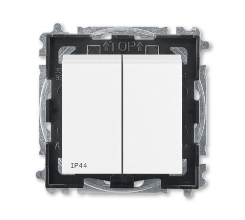 ABB Levit Белый / белый Выключатель 2-кл. IP44  3559H-A05940 03  2CHH595940A4003  ABB