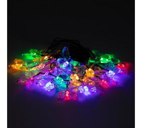 Садовая гирлянда ERASF22-15 на солнечной батарее Бабочки 20 LED 5,8 метра  Б0053364  ЭРА