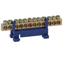 Шина N "Ноль" в изоляторе типа стойка ШНИ 6х9-12-Д-Синий (5/200/7200) NO-222-78-1  Б0044126  ЭРА