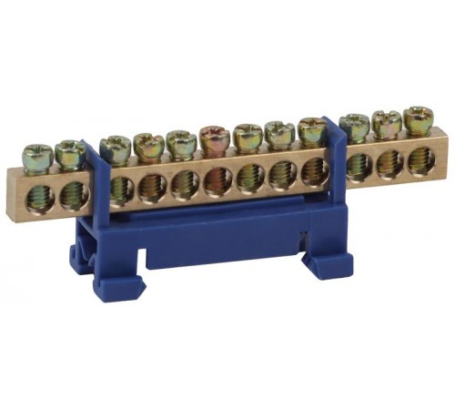 Шина N "Ноль" в изоляторе типа стойка ШНИ 6х9-12-Д-Синий (5/200/7200) NO-222-78-1  Б0044126  ЭРА