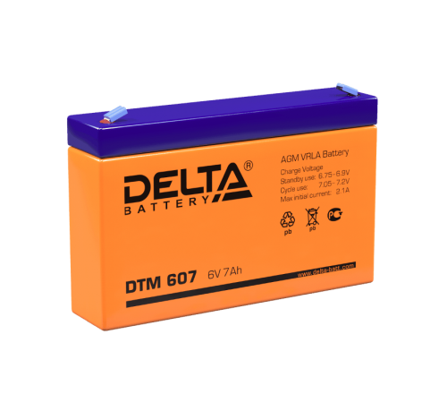 Акумуляторная батарея UPS серии DTM 607 6В/7Ач  DTM 607  DELTA