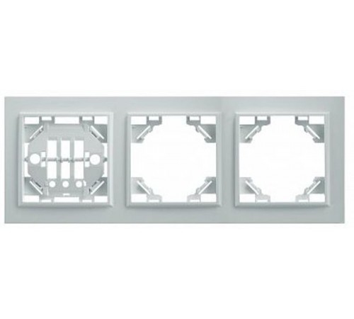 PFR00-9003-01 Рамка 3-местная горизонтальная, серия Эрна, белый  39056  STEKKER