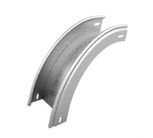 Угол внешний плавный 90 град. к лотку 100х100, толщ. 0,7 мм, Сендзимир цинк, 035511  УВТП90-100х100-0,7-R200-СЦ   Ostec