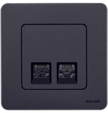 Inspiria Антрацит Розетка 2-ая компьютерная RJ45 С/У категория 6 UTP  673843  Legrand