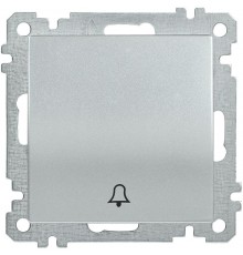 BOLERO серебрянный Выключатель 1-клавишный кнопочный 10А ВС10-1-4-Б  EVB14-K23-10  IEK