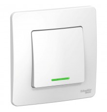 Blanca Белый С/У Переключатель 1-клавишный с подсветкой, 10А, 250B  BLNVS010611  SE