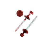 Саморез КР св. 4,8х51 RAL-3011 (тёмно-красный) (200 шт) - ведро ( 1,462 кг)  103287  Tech-KREP