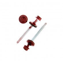 Саморез КР св. 4,8х51 RAL-3011 (тёмно-красный) (200 шт) - ведро ( 1,462 кг)  103287  Tech-KREP