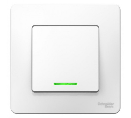 Blanca Белый С/У Переключатель 1-клавишный с подсветкой, 10А, 250B  BLNVS010611  SE