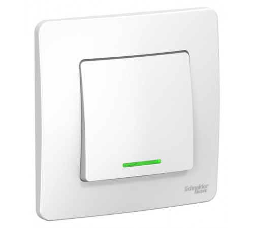 Blanca Белый С/У Переключатель 1-клавишный с подсветкой, 10А, 250B  BLNVS010611  SE