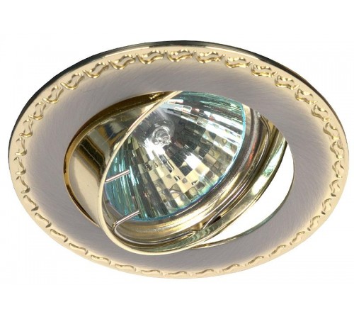 Светильник точечный встраиваемый под лампу KL23 А 50Вт MR16 сатин никель/золото литой  C0043715  ЭРА
