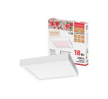 Светильник светодиодный накладной "Даунлайт НАРОДНЫЙ" квадрат СПО (белый) алюминий 18Вт 3000К  SQ0329-4206  TDM