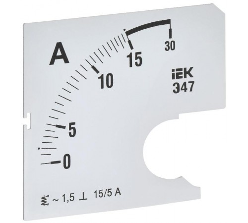 Шкала смен. для амперметра Э47 15/5А-1,5 72х72мм  IPA10D-SC-0015  IEK