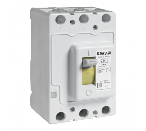 Выключатель автоматический  ВА57-35-340010-63А-500-690AC-УХЛ3 (Втычной, без панели)  265571  КЭАЗ