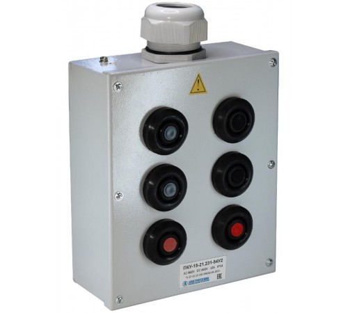 ПКУ-15-21.231-54У2 (4*ВК30-10-11110-54(1з+1р) черная + 2*ВК30-10-11110-54(1з+1р) красная + PG-36), пост управления (ЭТ)  ET054503  Электротехник