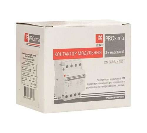 Контактор модульный КМ 40А 4NC (3 мод.) PROxima km-3-40-04  EKF
