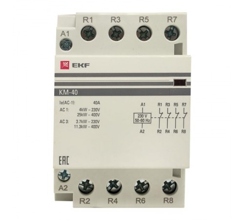 Контактор модульный КМ 40А 4NC (3 мод.) PROxima km-3-40-04  EKF