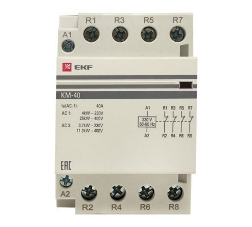 Контактор модульный КМ 40А 4NC (3 мод.) PROxima km-3-40-04  EKF