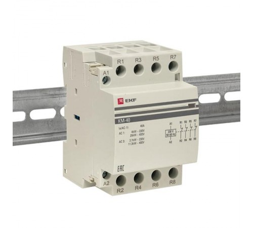 Контактор модульный КМ 40А 4NC (3 мод.) PROxima km-3-40-04  EKF