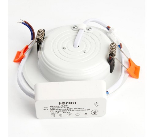 Светильник светодиодный встраиваемый AL1527 9W 4500K белый  41196  Feron