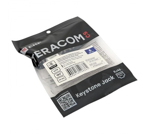 Модуль Keystone TERACOM CS Cat.6 неэкранированный 110 IDC 180 градусов самозажимной (Toolless) синий  TRCS-KSTN-RT180-6UTP-BLU  EKF