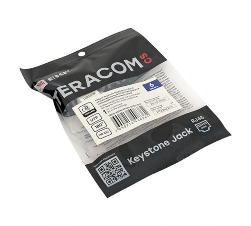 Модуль Keystone TERACOM CS Cat.6 неэкранированный 110 IDC 180 градусов самозажимной (Toolless) синий  TRCS-KSTN-RT180-6UTP-BLU  EKF