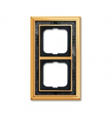 Рамка 2-постовая, серия Династия, Латунь полированная, черная роспись  1754-0-4576   2CKA001754A4576  ABB