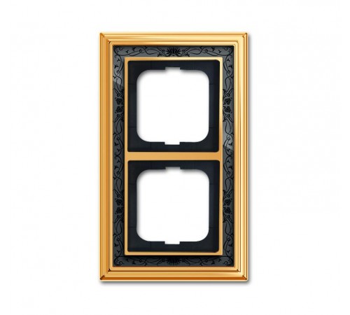 Рамка 2-постовая, серия Династия, Латунь полированная, черная роспись  1754-0-4576   2CKA001754A4576  ABB